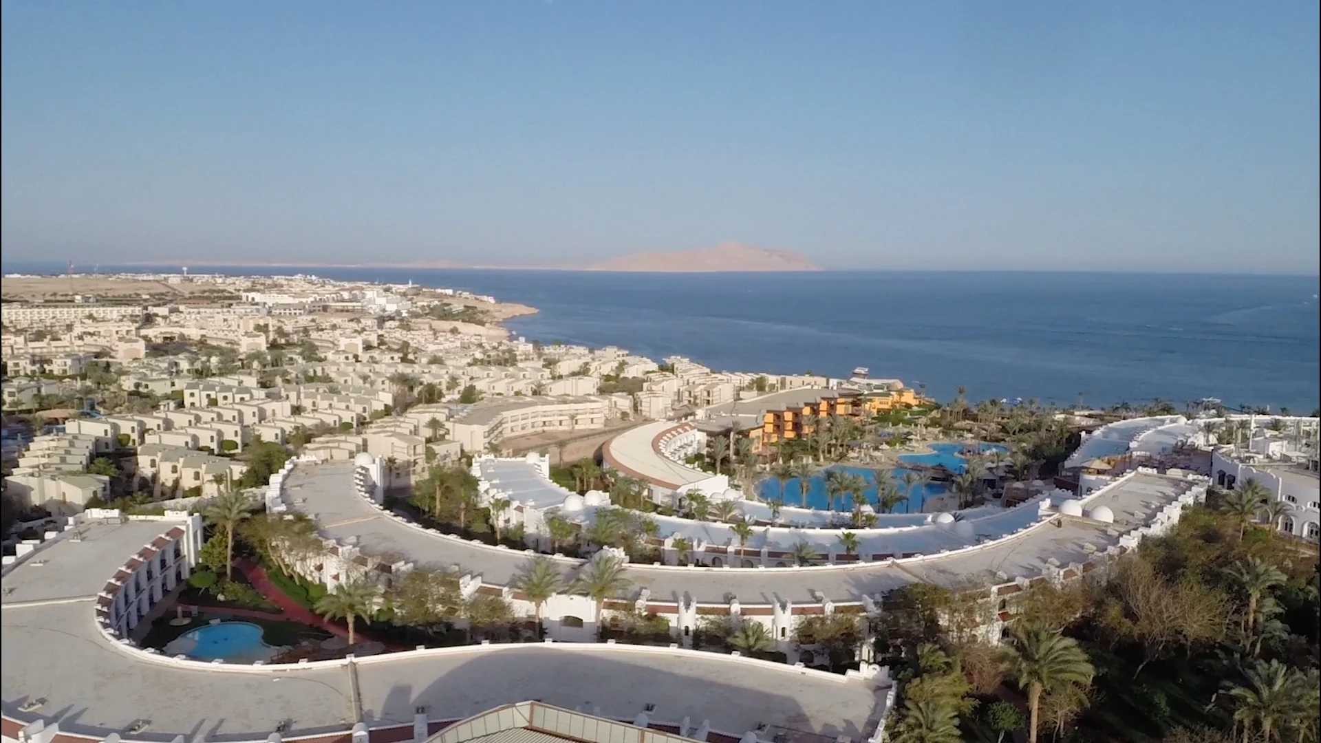 Vista aerea della costa e dei resort di Sharm El Sheikh